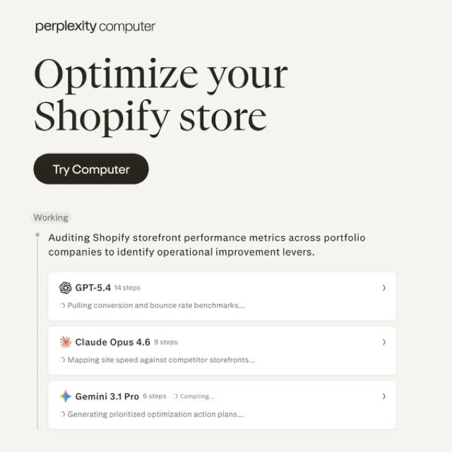 Perplexity Shopify store ad
